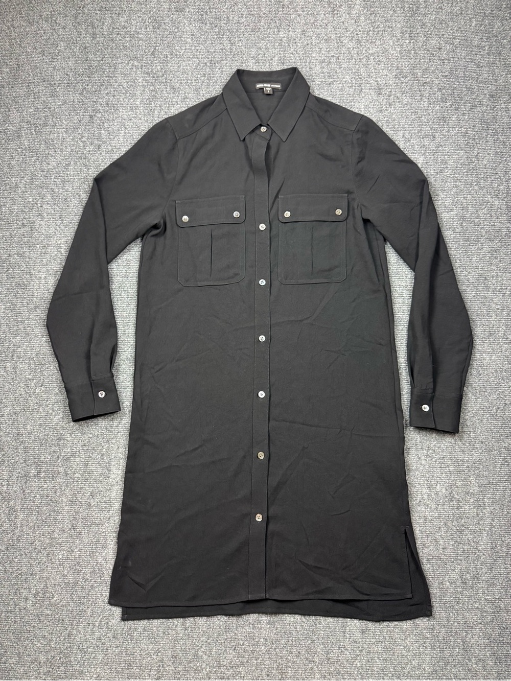 James Perse Dress Women's Size 1 Black Button Shirt Tunic Top